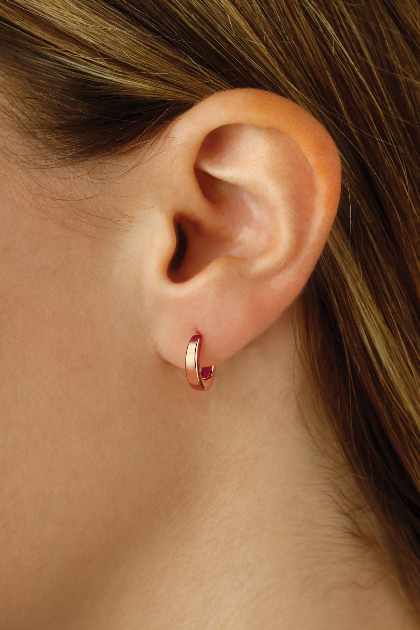 14k Rose Gold Mini Huggies