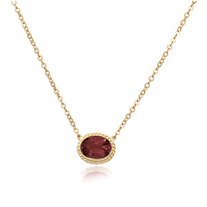 East West Garnet Necklace