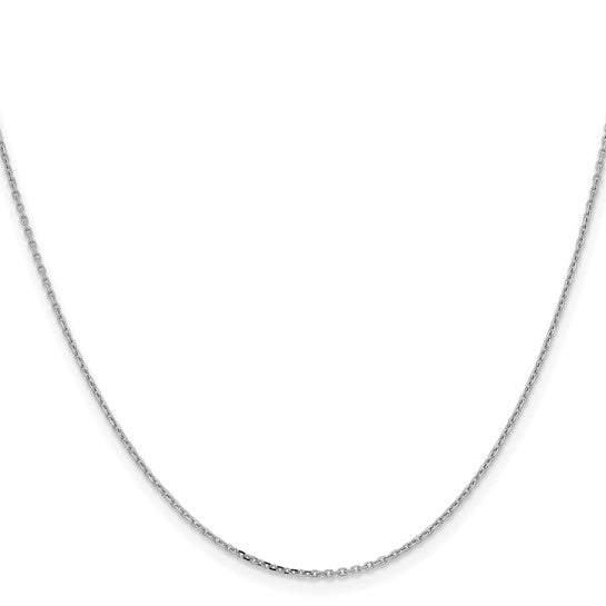 14k White Gold Diamond Cut Cable Chain - 20" 1.05mm