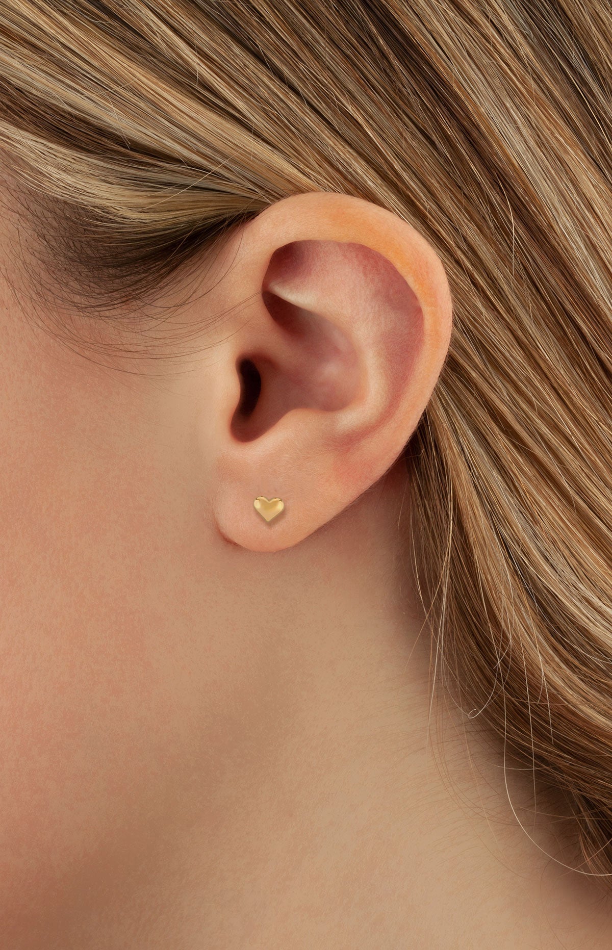 Puffed Heart Stud