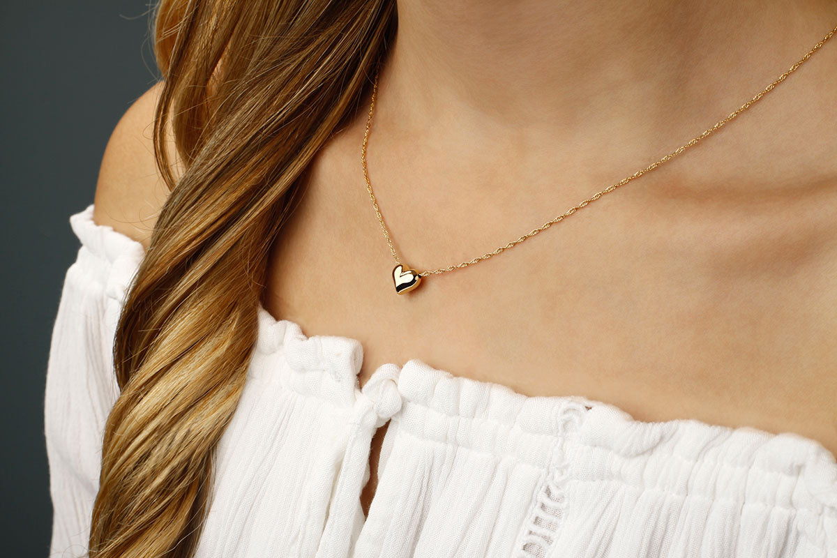 Puffed Heart Necklace
