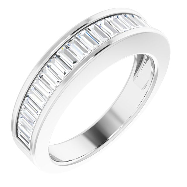 Channel Set Baguette Lab Grown Wedding Ring