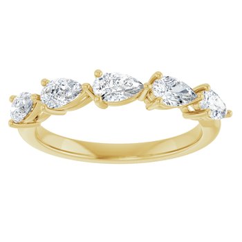 Pear 5 Stone Diamond Ring