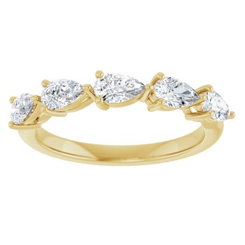 Pear 5 Stone Diamond Ring