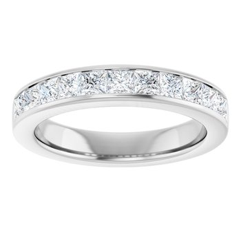 Channel Set Princess Cut Lab Grown Wedding Ring