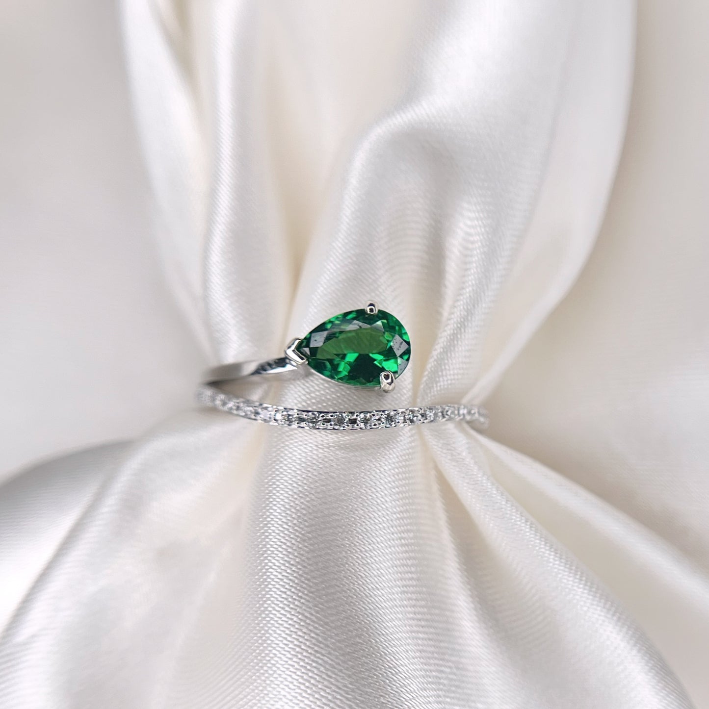 Pear Tsavorite Ring and a Half