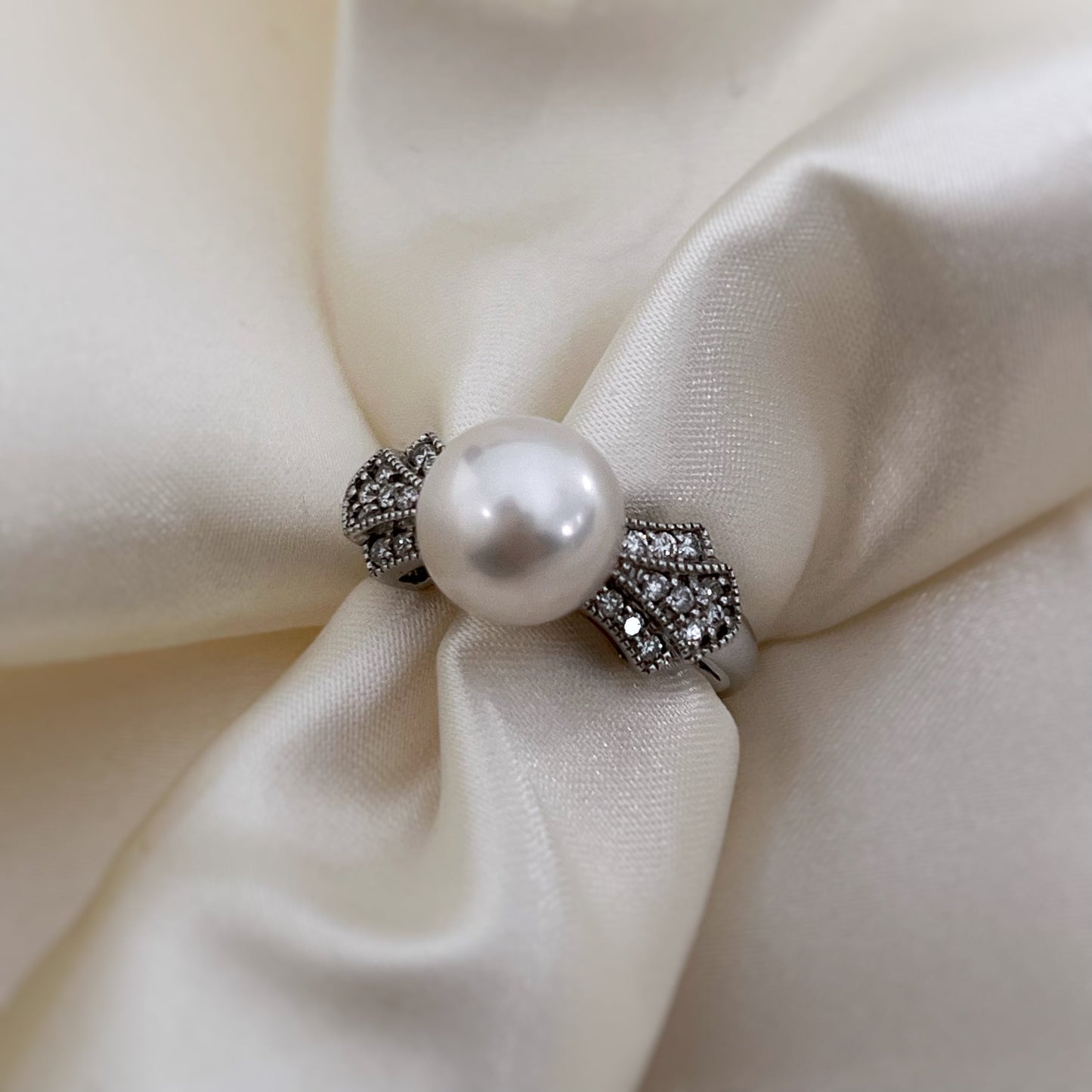 Art Deco Pearl and Diamond Ring