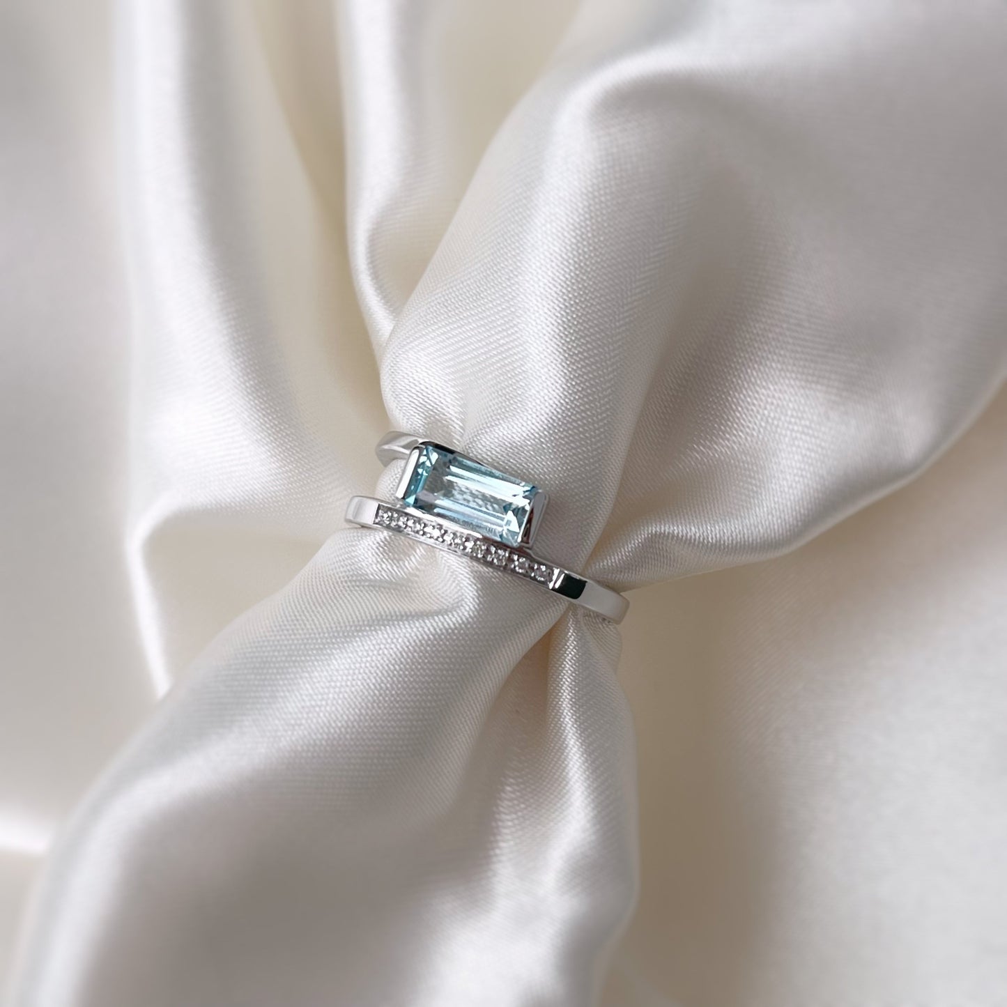 Breuning Blue Topaz Band and a Half Ring