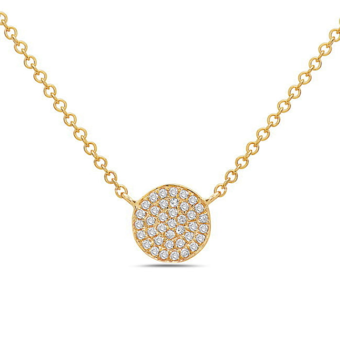 Dainty Diamond Disc Necklace