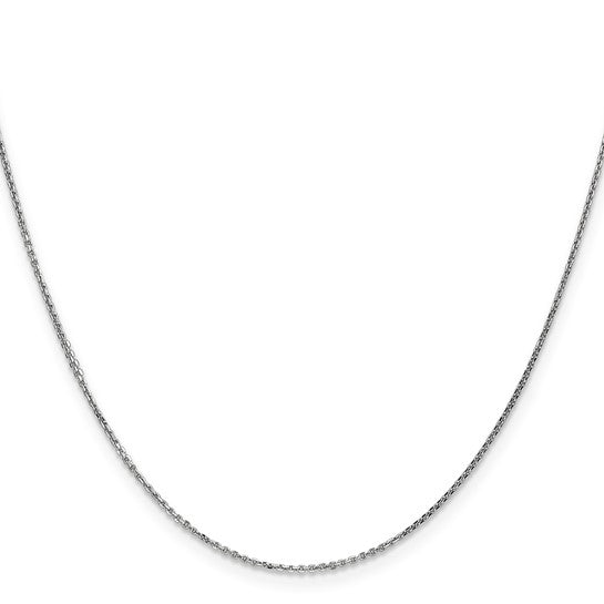14k White Diamond Cut Cable Chain