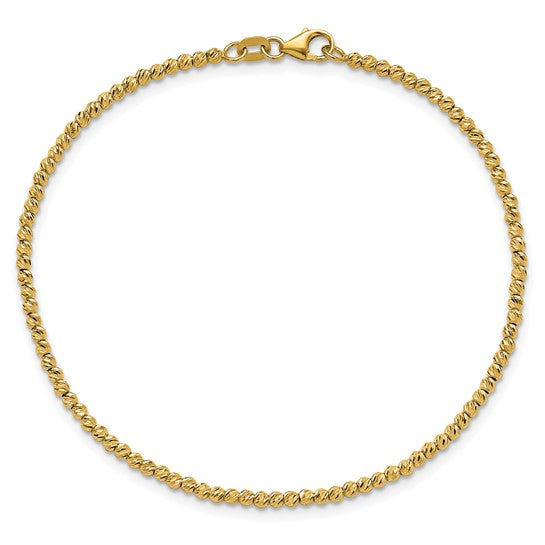 14k Diamond-Cut Bead Bracelet