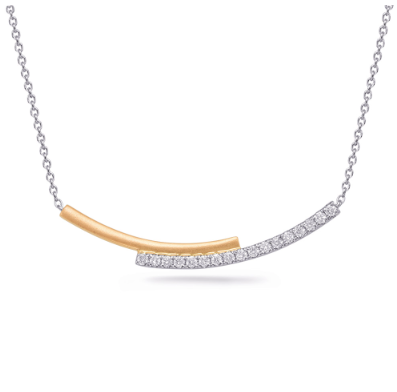 Diamond Two Tone Bar Necklace