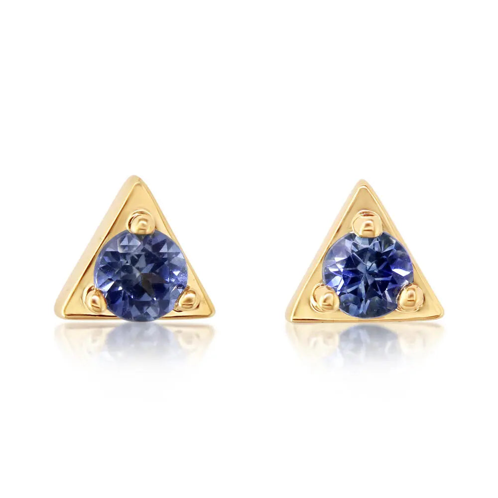 Montana Sapphire Triangle Studs