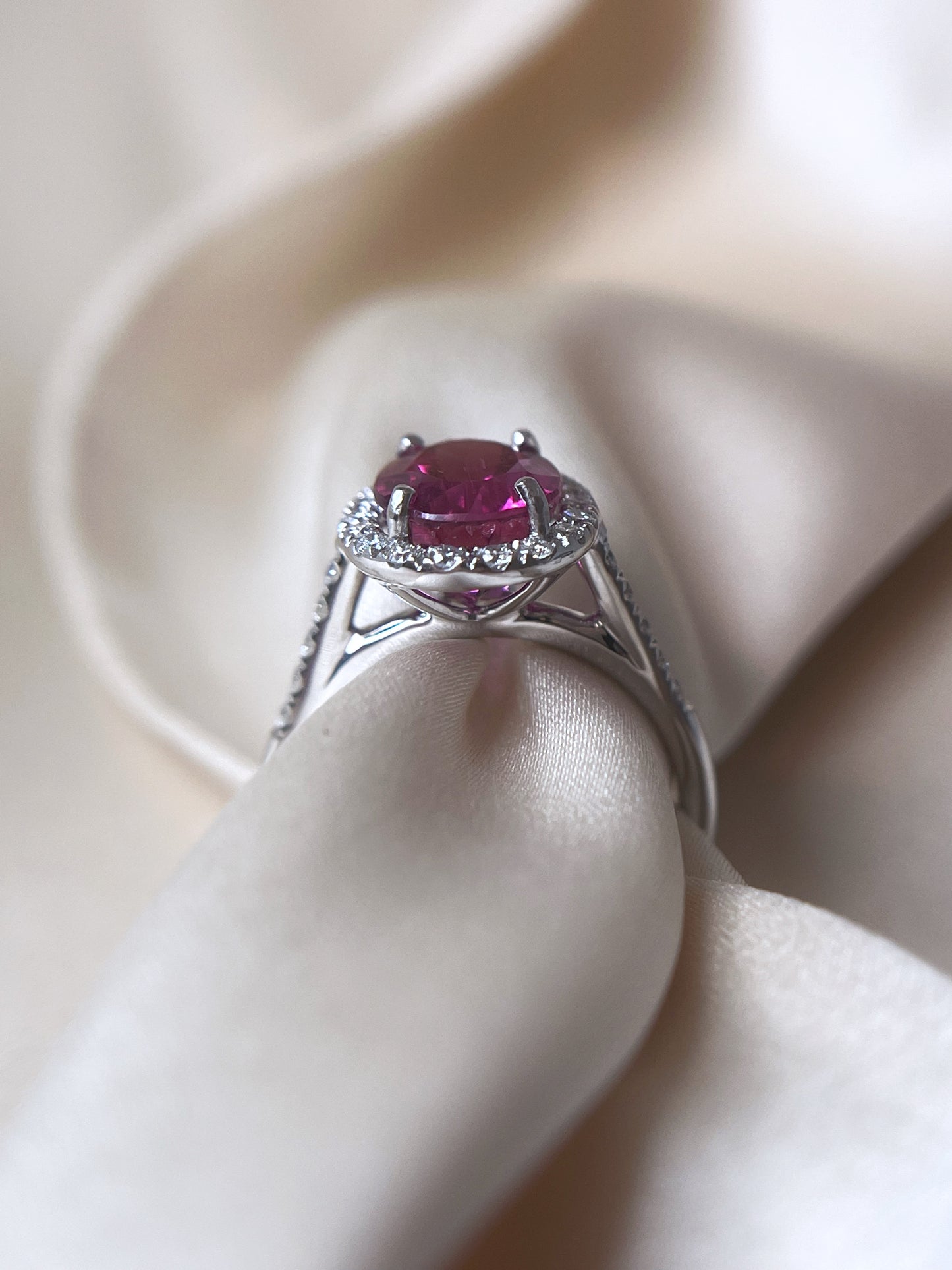 Pink Tourmaline and Diamond Ring