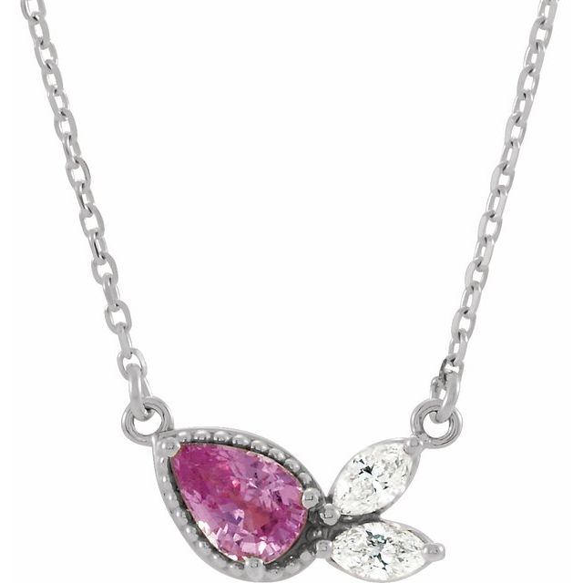 Pink and Purple Sapphire and Diamond Necklace