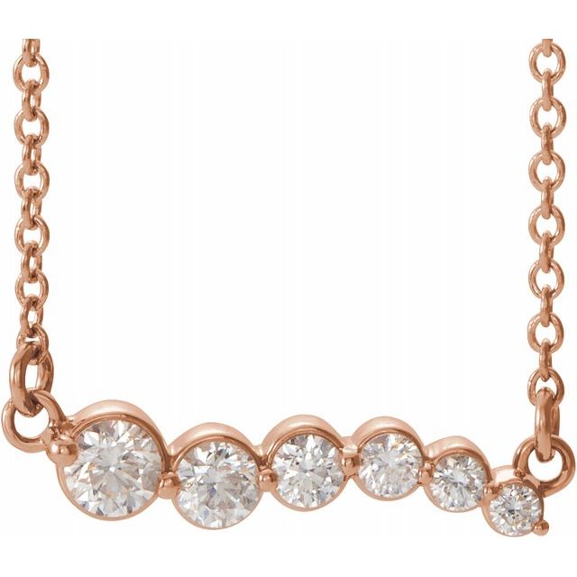 Rose Gold Graduated Bar Necklace