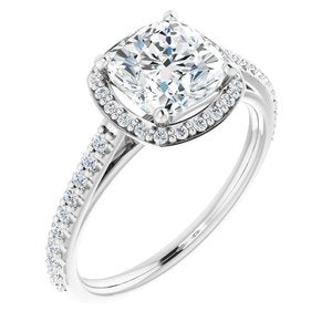 Katie Accented Engagement Ring with Halo