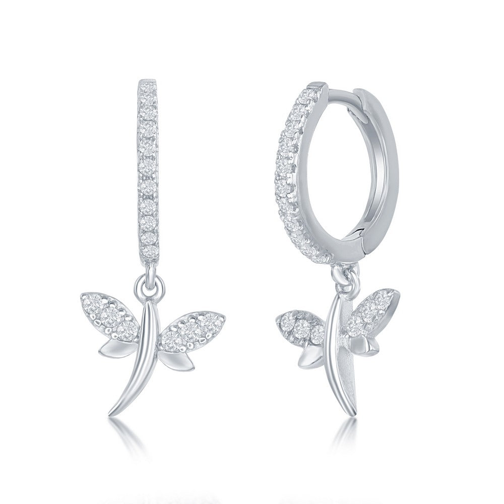 Dragonfly Huggie Hoops