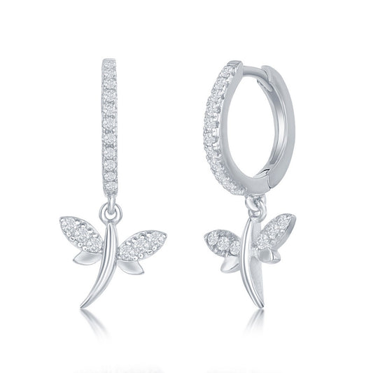 Dragonfly Huggie Hoops