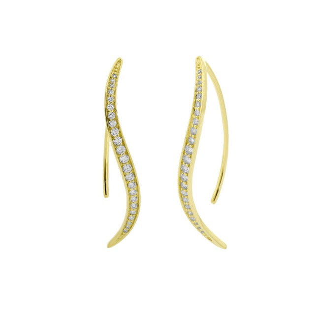 Diamond Ribbon Dangle Earring