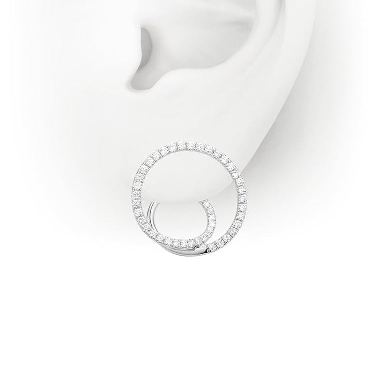 Diamond Double Circle Earrings