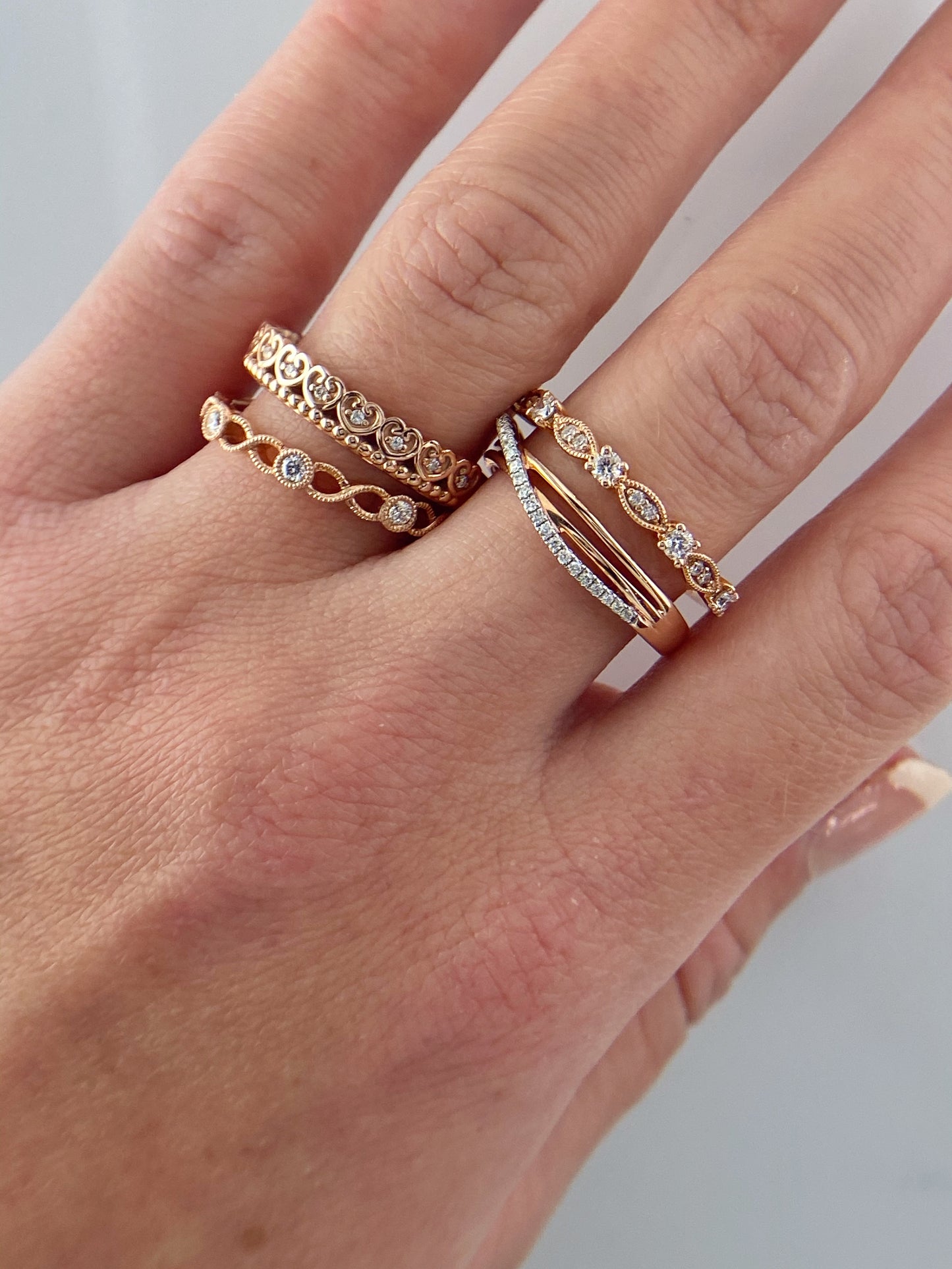 Rose Gold Stacking 'Crown' Ring