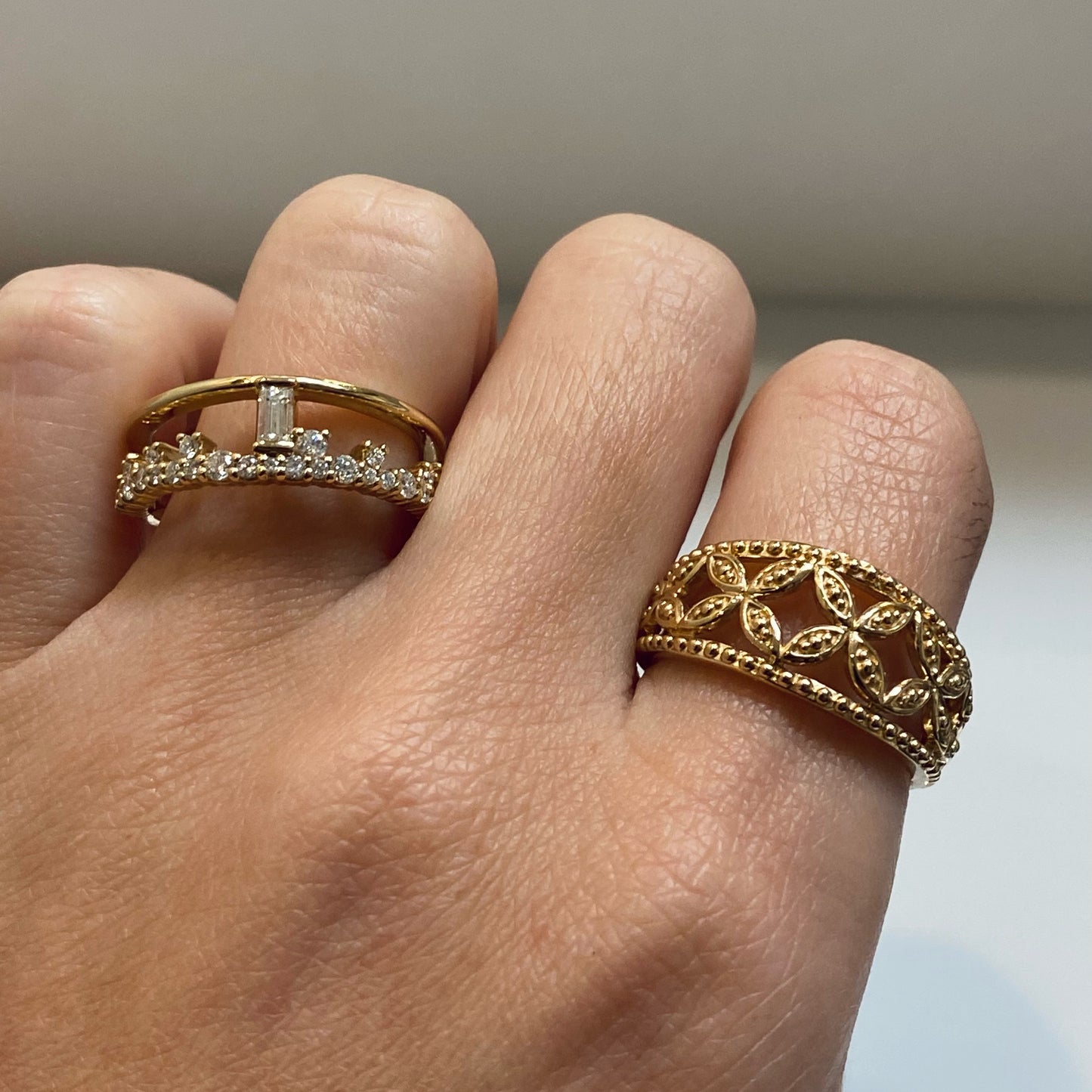 Leaf Design Anniversary Ring