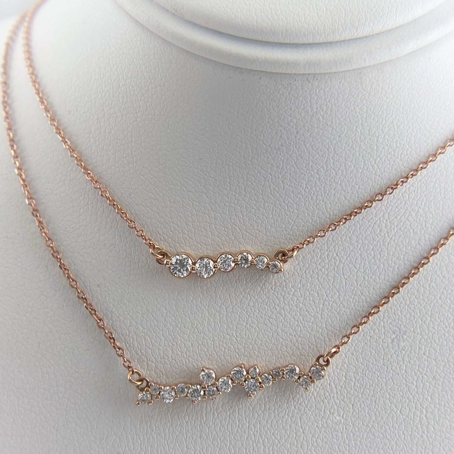 Rose Gold Graduated Bar Necklace