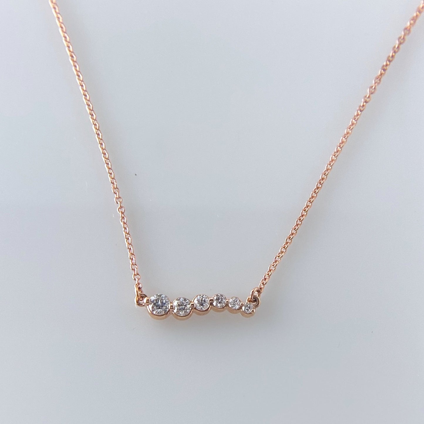 Rose Gold Graduated Bar Necklace