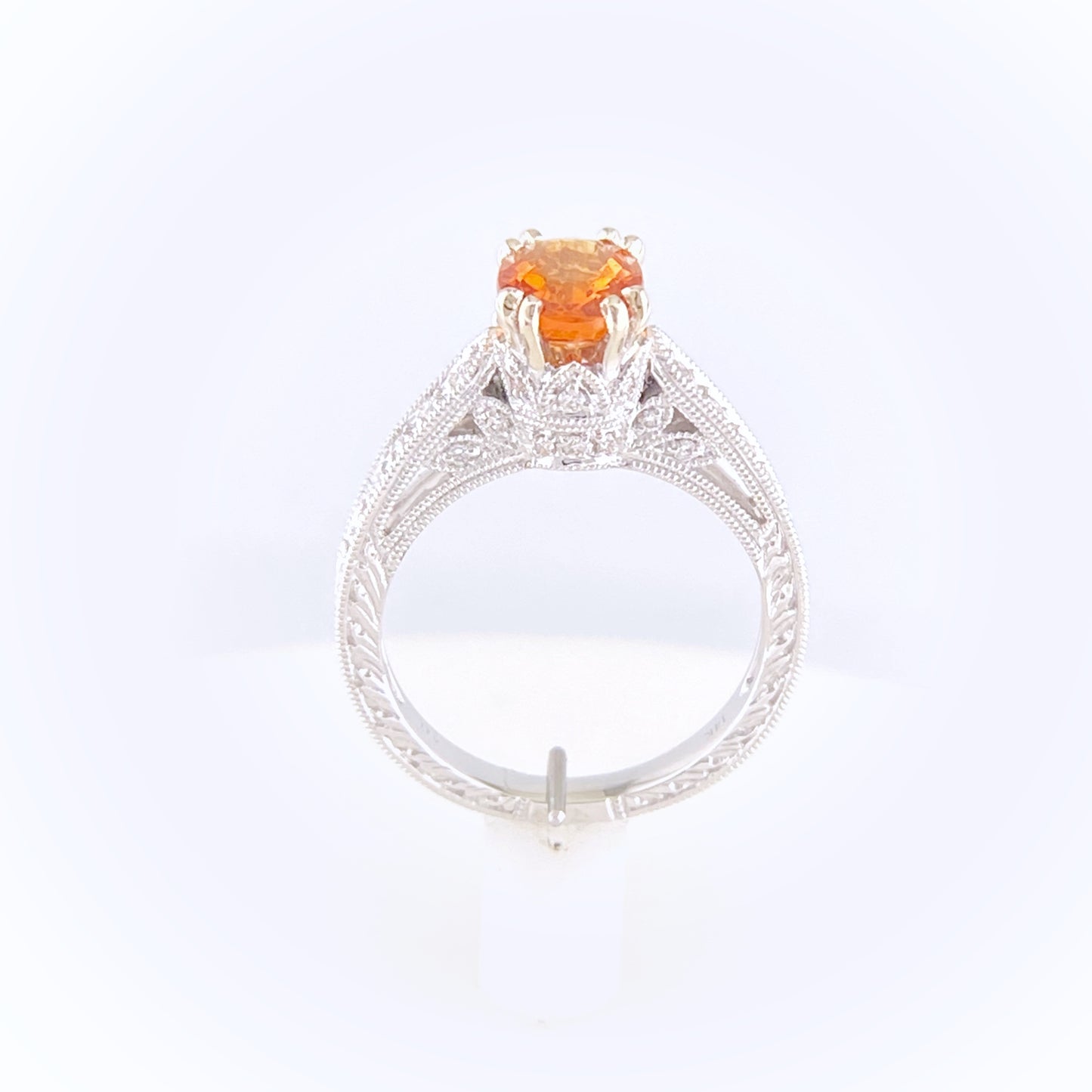 Spessartite Garnet and Diamond Ring