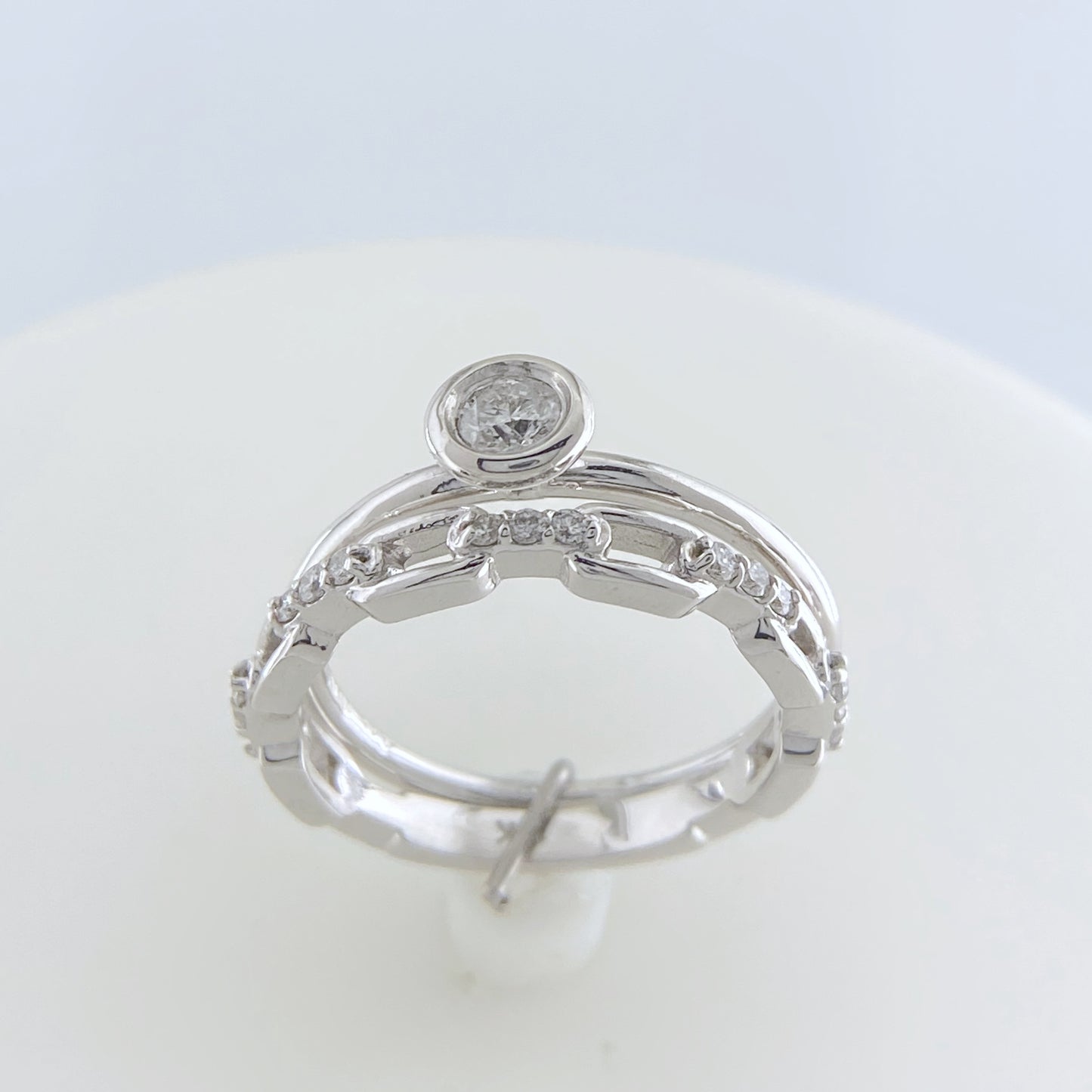 White Gold Bezel Set Ring