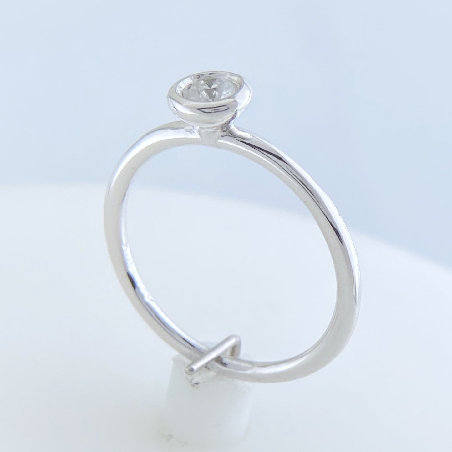 White Gold Bezel Set Ring