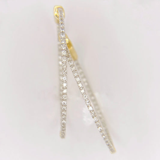 Large Diamond In and Out Hoops