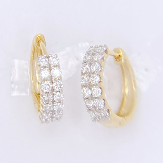 Double Row Diamond Hoops