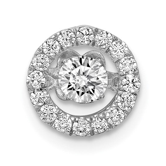 Round Halo Diamond Pendant - White Gold