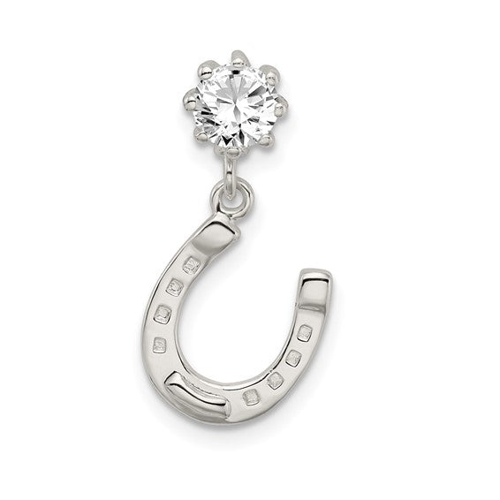 Horseshoe and CZ Pendant