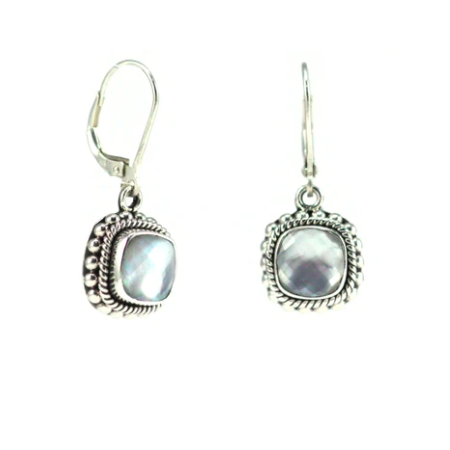 Quartz over Mother Of Pearl Earrings