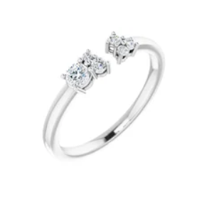 White Gold Open Cluster Set Ring