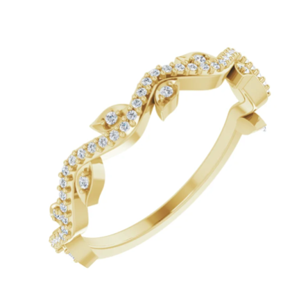 Gold Stacking 'Leaf' Ring