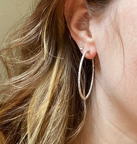 Large Diamond In and Out Hoops