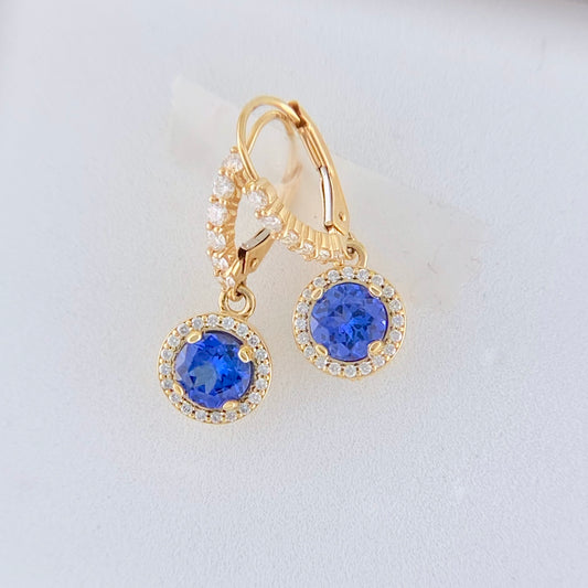 Tanzanite and Diamond Halo Earrings