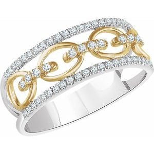 Two Tone Chain Diamond Ring