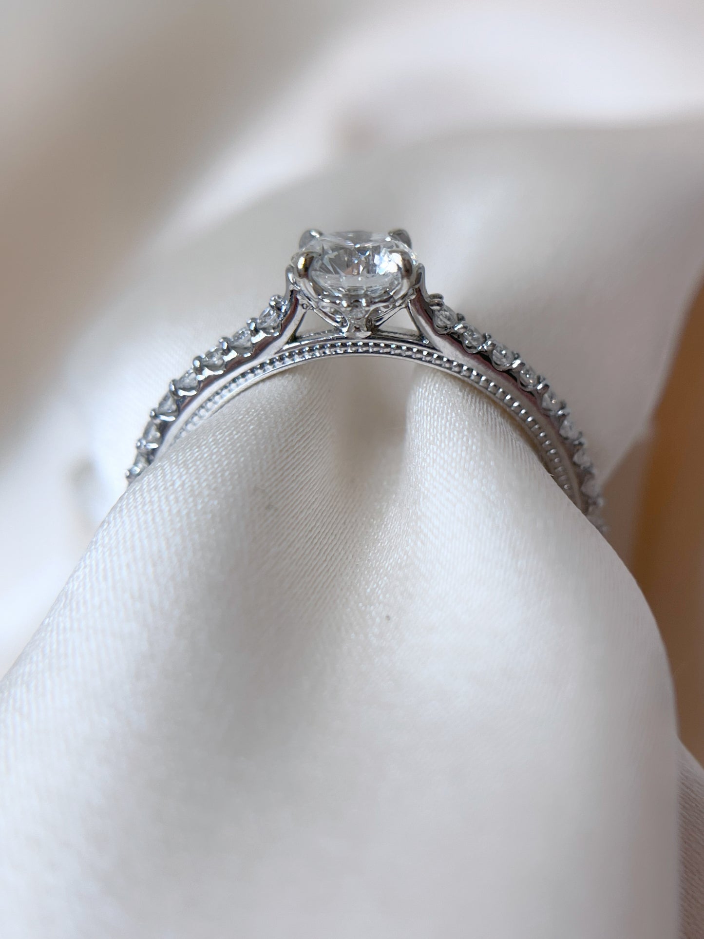 Dainty Natural Diamond Engagement Ring