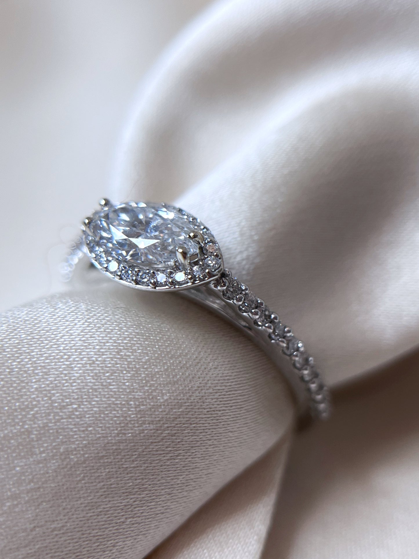 Natural Marquise Diamond Engagement Ring