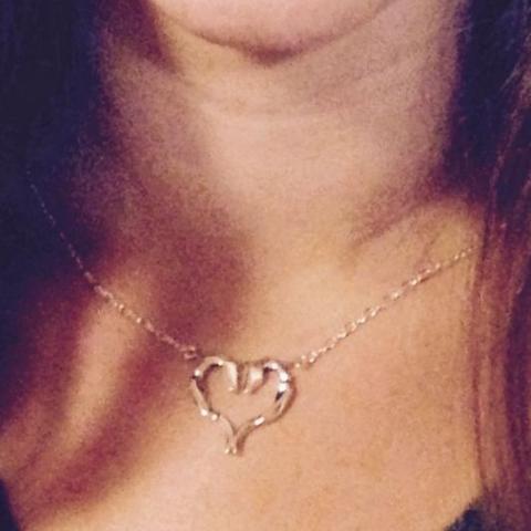 Ribbon Heart Necklace - Symmetrical