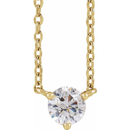 Lab Diamond Solitaire Necklace .50CT