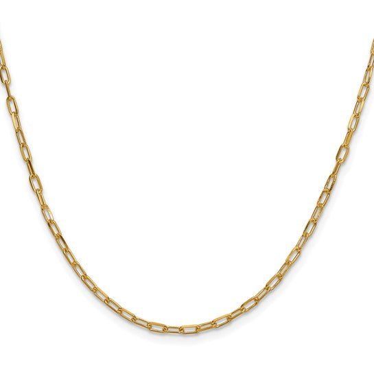2.2mm Solid Beveled D/C Paperclip Chain 14k