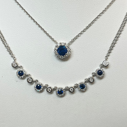 White gold and Blue Sapphire Necklace (top)