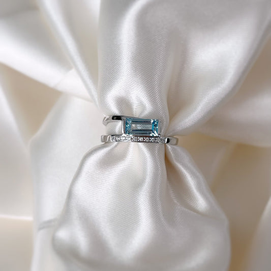Breuning Blue Topaz Band and a Half Ring
