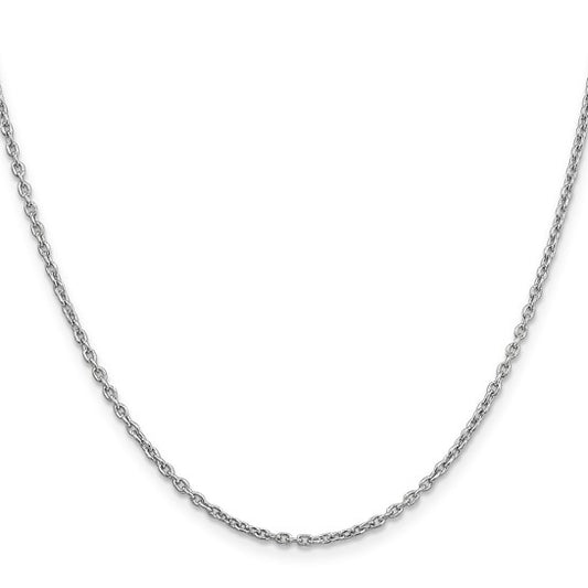 14k White Open Link Cable Chain